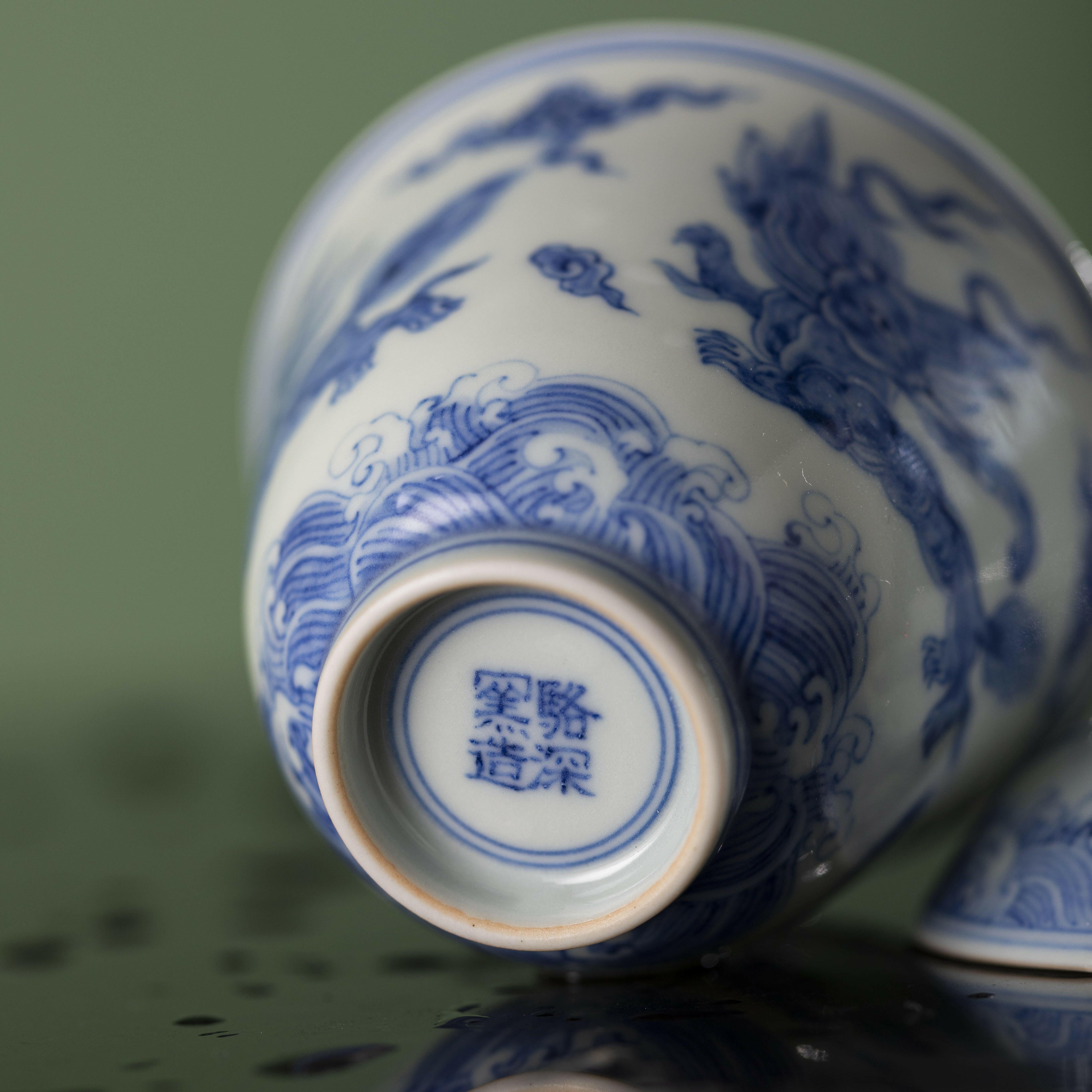 Hai Shui Rui Shou - Jing De Zhen Porcelain Gaiwan zycschina