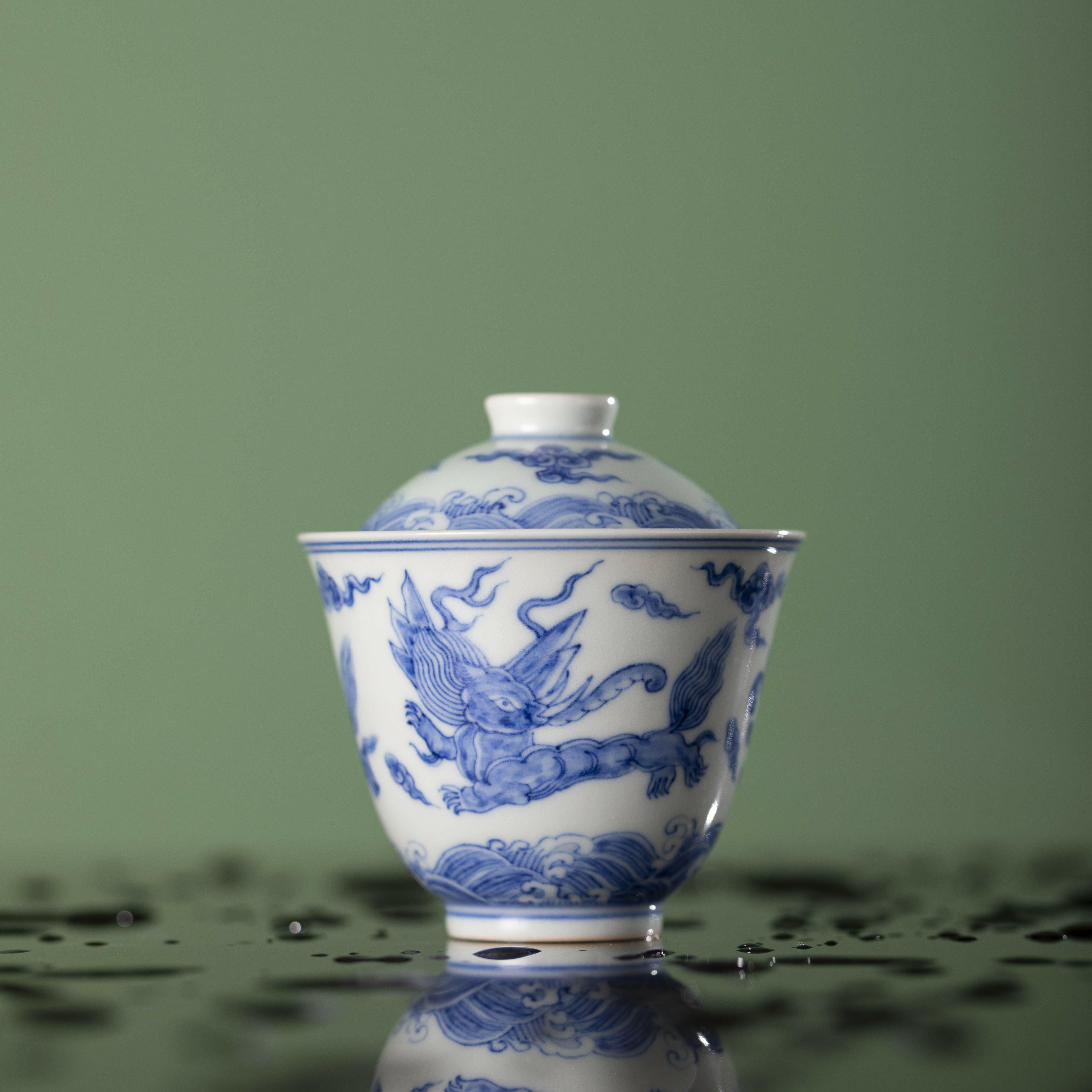 Hai Shui Rui Shou - Jing De Zhen Porcelain Gaiwan zycschina