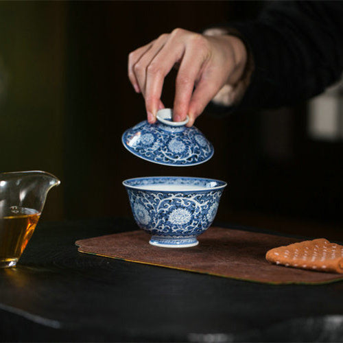 Bai Chan Zhi Hua Hui - Jing De Zhen Porcelain Gaiwan zycschina