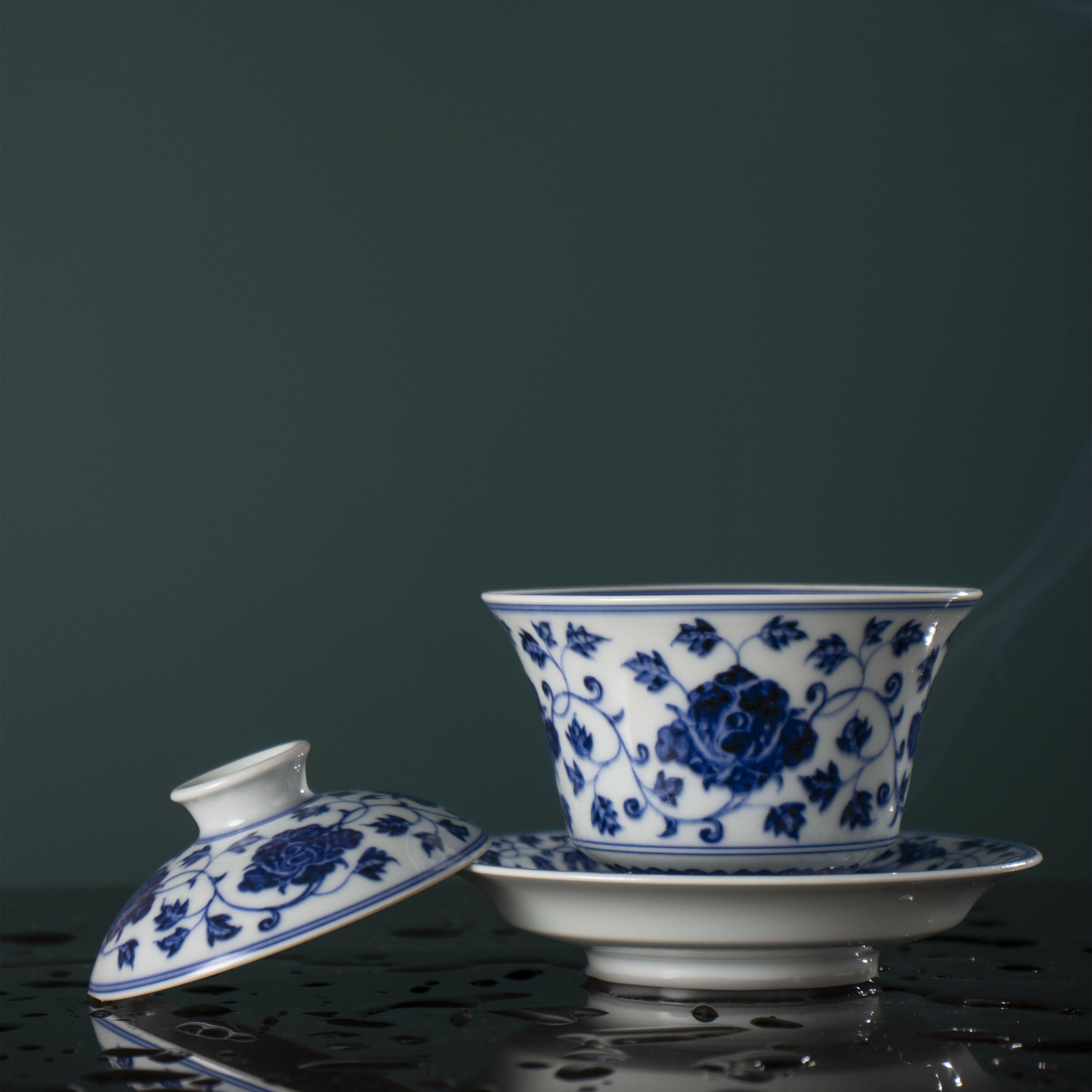 Chan Zhi Mu Dan - Jing De Zhen Porcelain Gaiwan zycschina