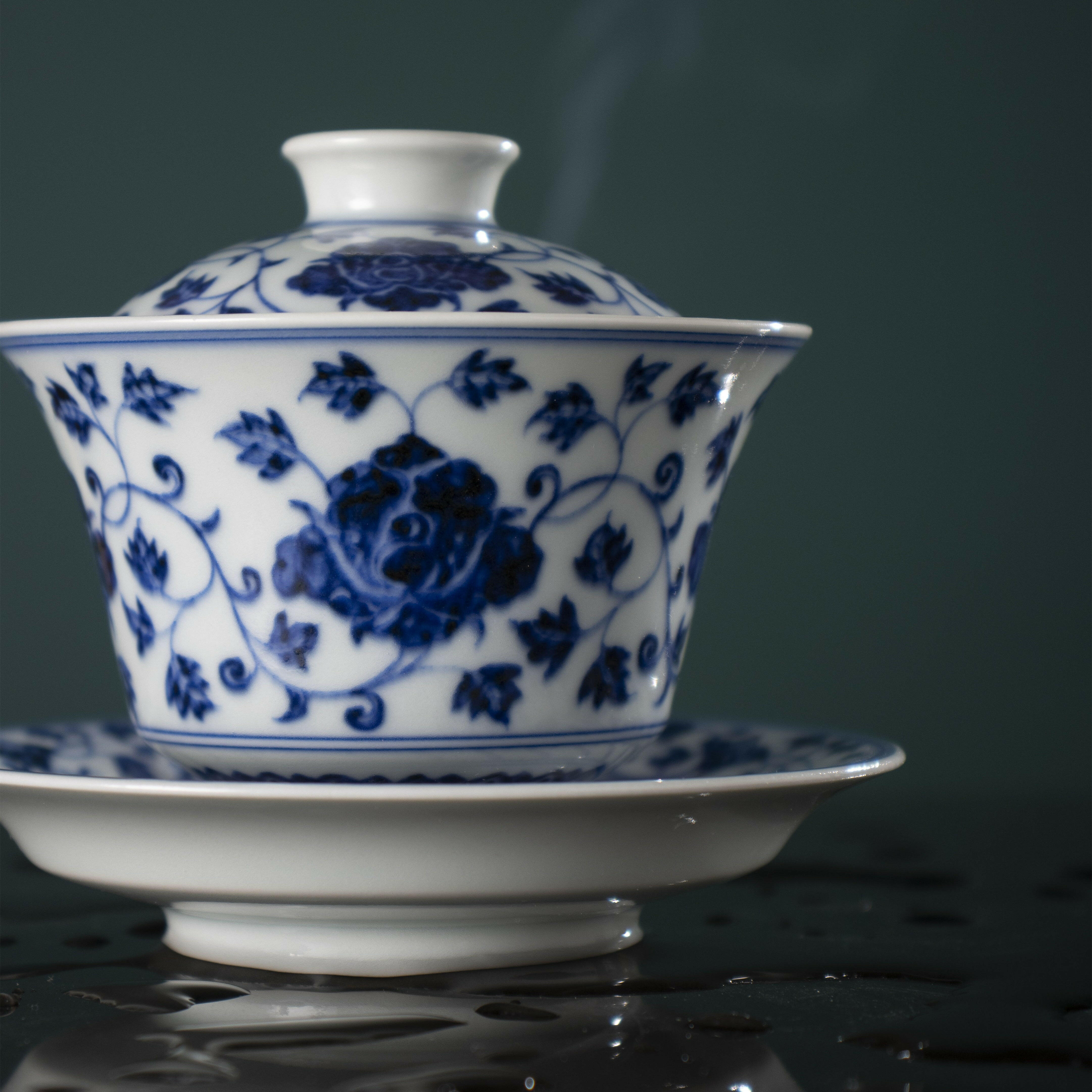 Chan Zhi Mu Dan - Jing De Zhen Porcelain Gaiwan zycschina