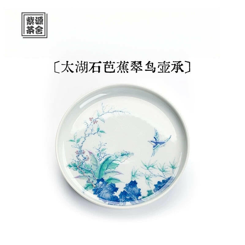 Tai Hu Shi Ba Jiao Cui Niao - Jing De Zhen Porcelain Gaiwan zycschina