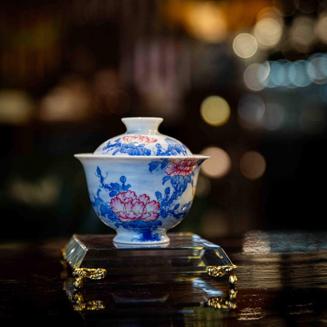 Mu Dan Hua - Jing De Zhen Porcelain Gaiwan zycschina