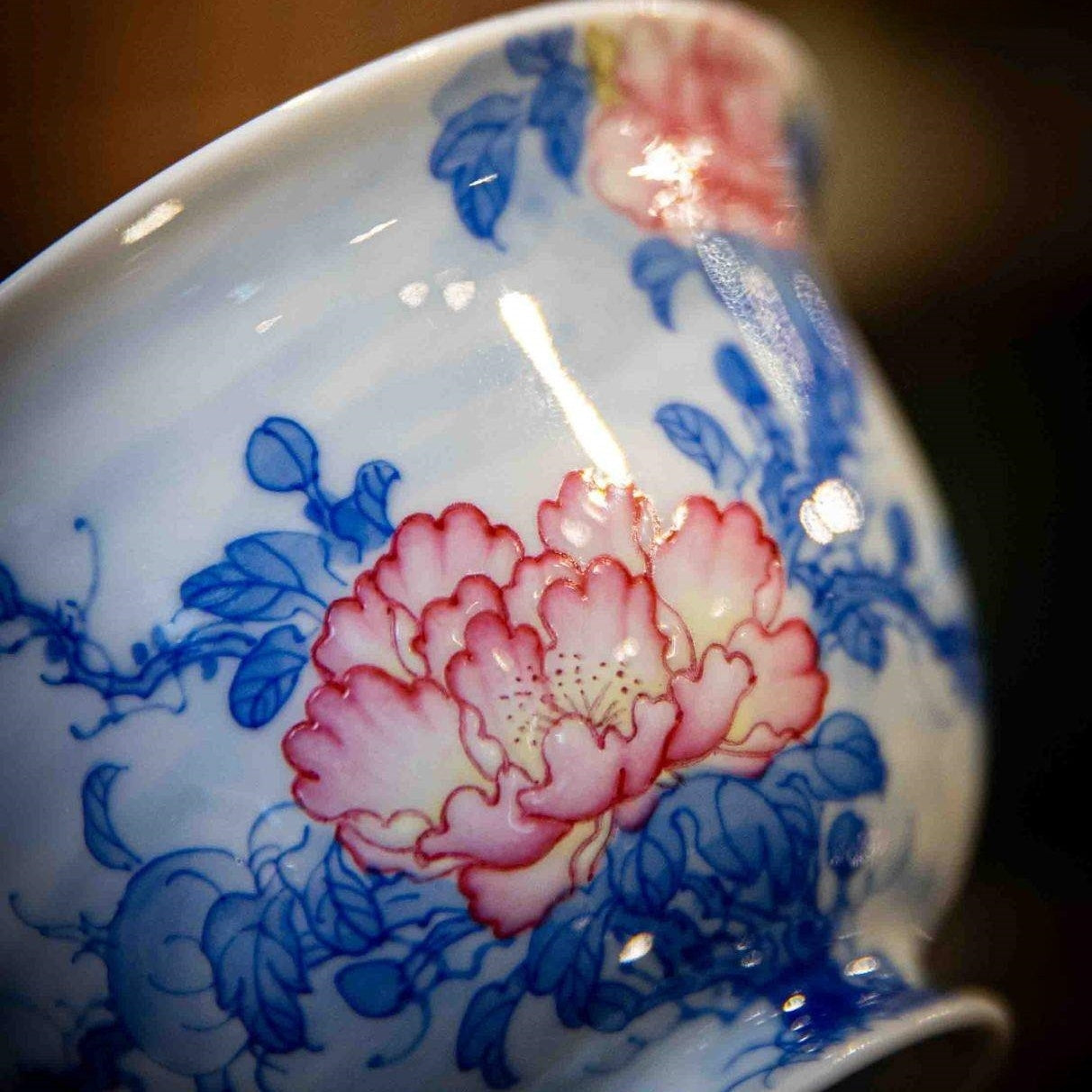 Mu Dan Hua - Jing De Zhen Porcelain Gaiwan zycschina