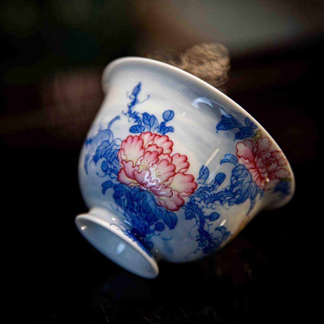 Mu Dan Hua - Jing De Zhen Porcelain Gaiwan zycschina
