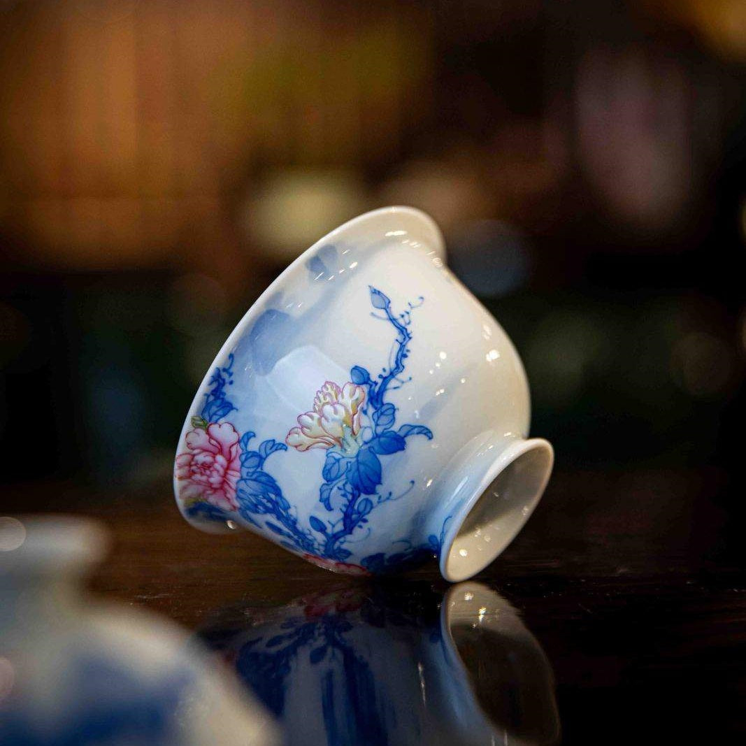 Mu Dan Hua - Jing De Zhen Porcelain Gaiwan zycschina