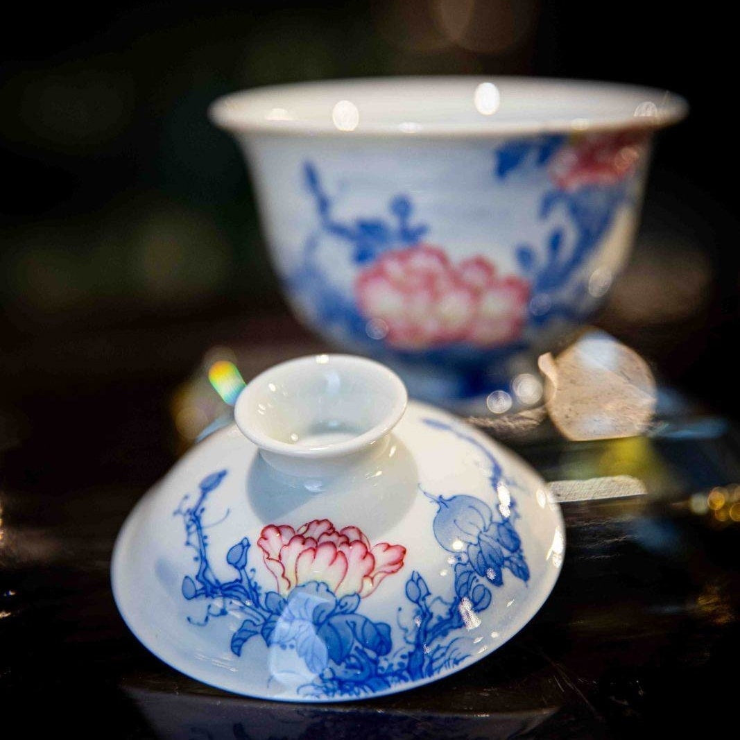 Mu Dan Hua - Jing De Zhen Porcelain Gaiwan zycschina