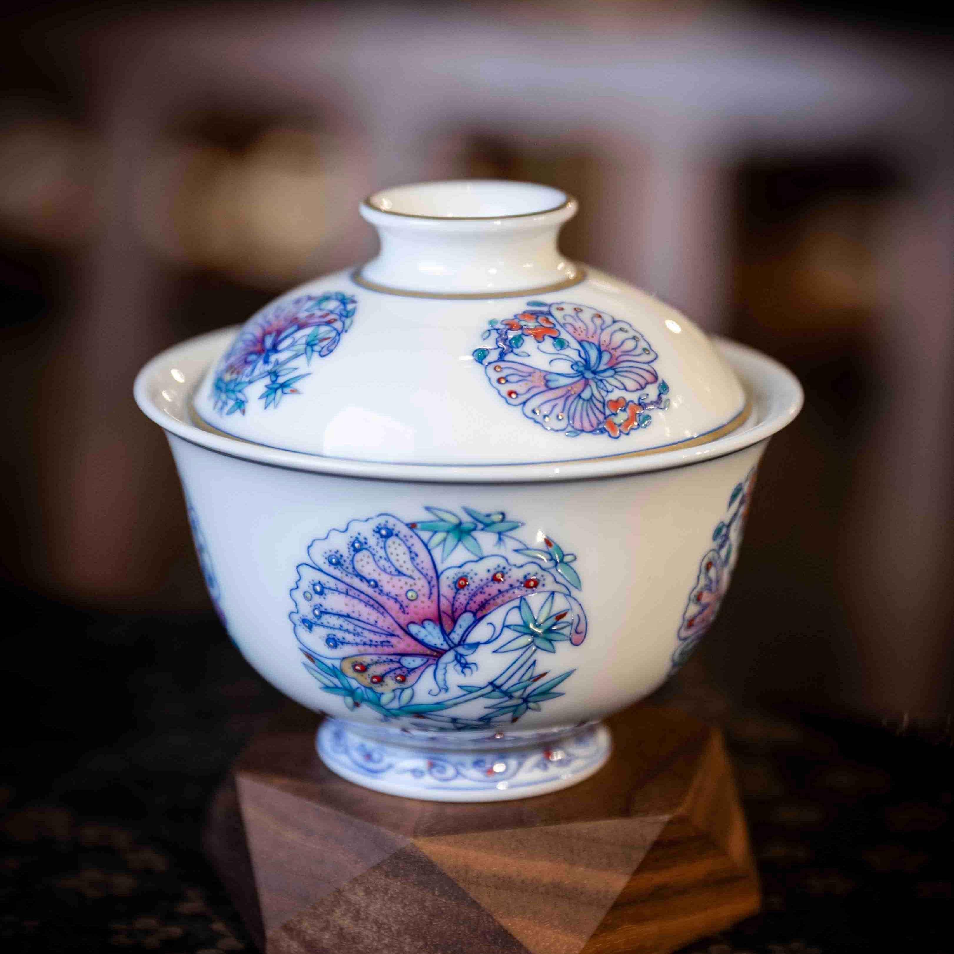 Tuan Hua Die 180cc - Jing De Zhen Porcelain Gaiwan Set zycschina