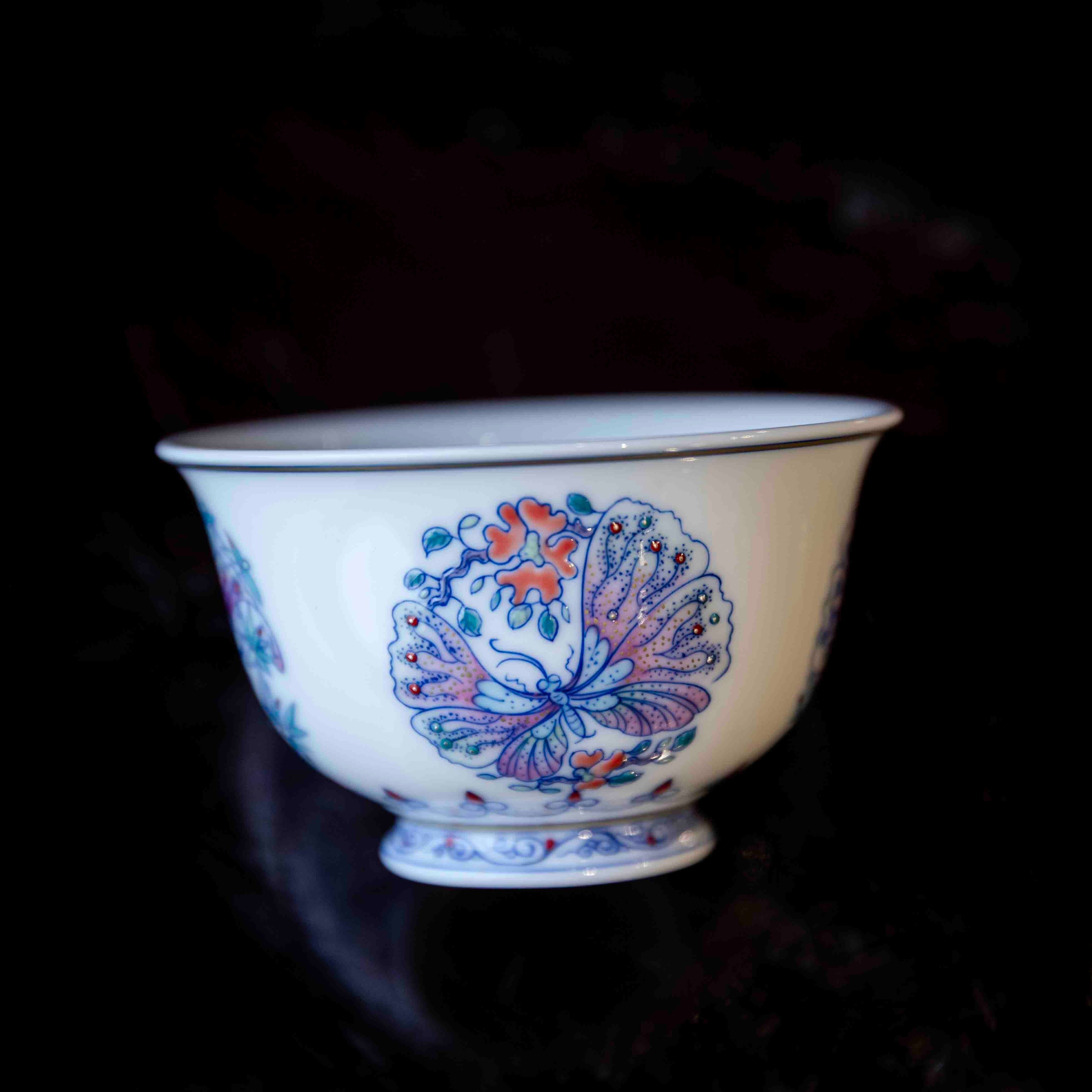 Tuan Hua Die 180cc - Jing De Zhen Porcelain Gaiwan Set zycschina