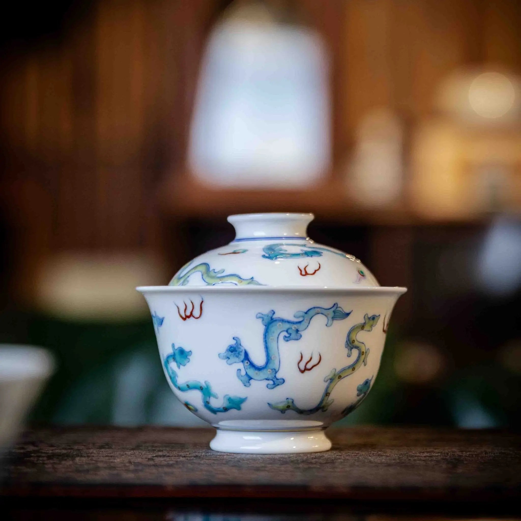 Chi Long 160cc - Jing De Zhen Porcelain Gaiwan zycschina