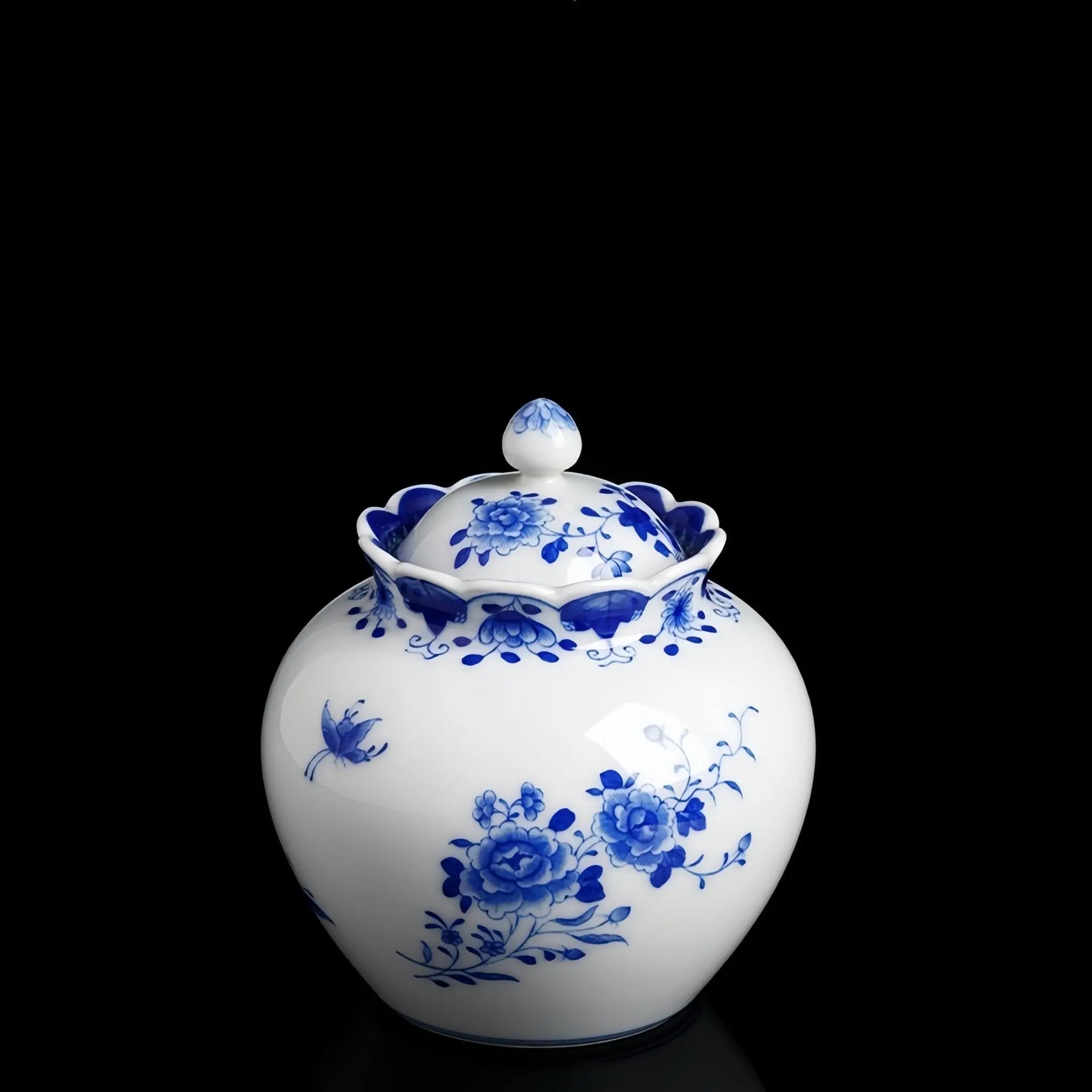 Die Lian Hua - Jing De Zhen Porcelain Tea Caddy zycschina