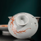 Fan Hong Mei Kai Wu Fu 200cc - Jing De Zhen Porcelain Gaiwan zycschina