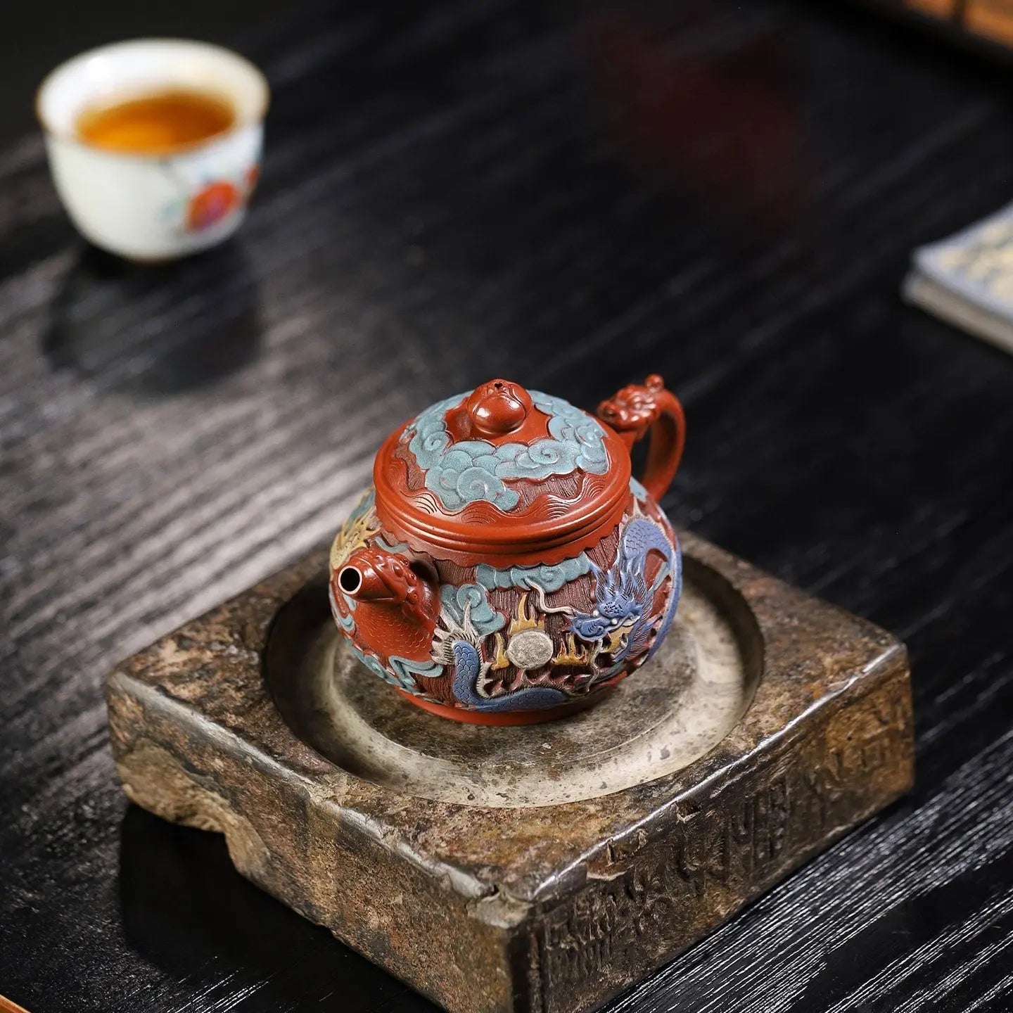 Fu Diao Pan Hu 210cc - Yixing Handmade Teapot 江苏宜兴