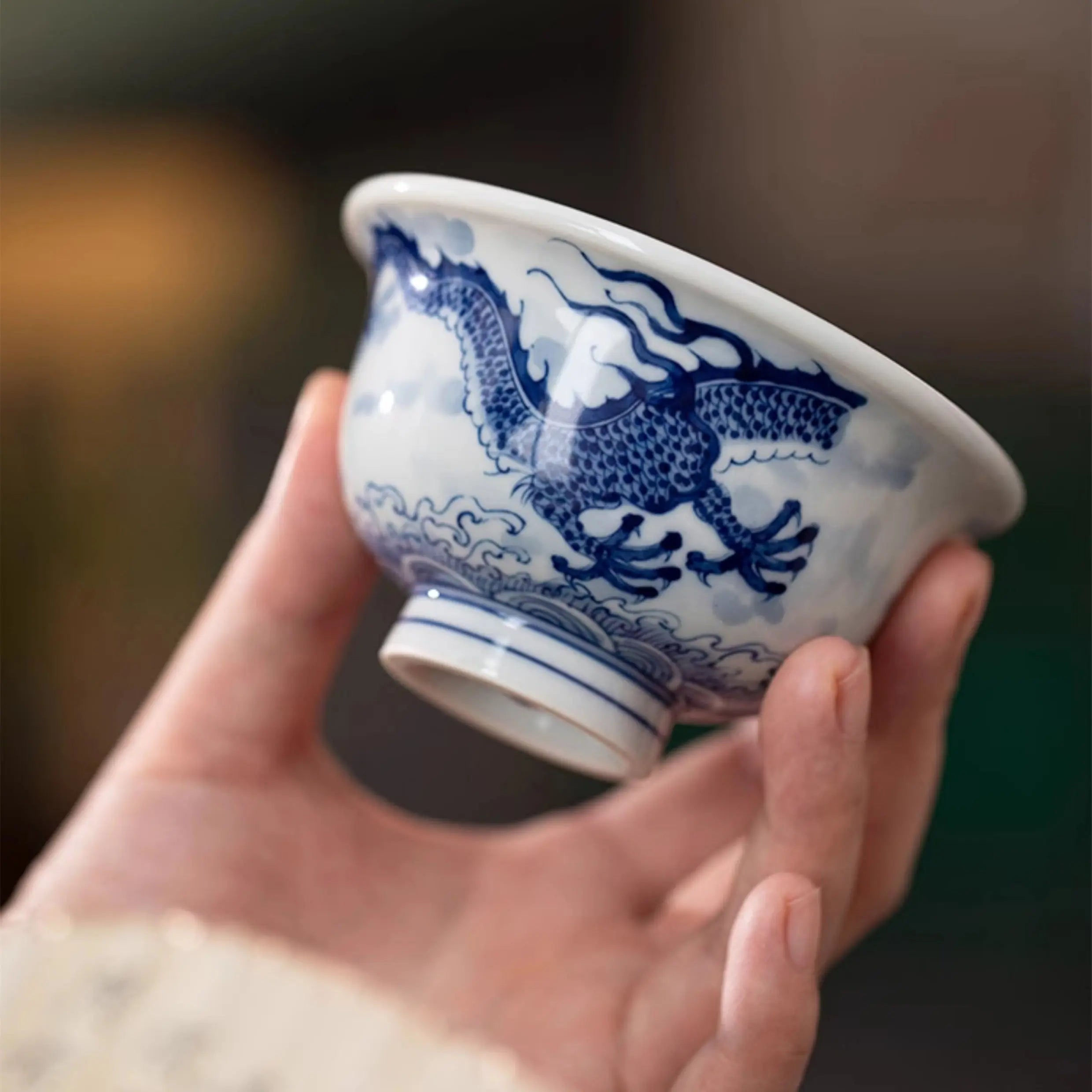Guo Qiang Xiang Yun Long Wen - Porcelain Teacup zycschina