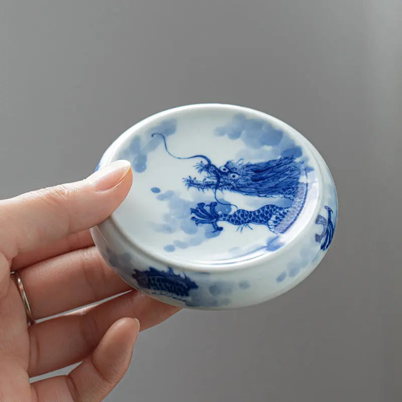 Guo Qiang Yun Long Wen - Jing De Zhen Porcelain Tea Lid Rest zycschina