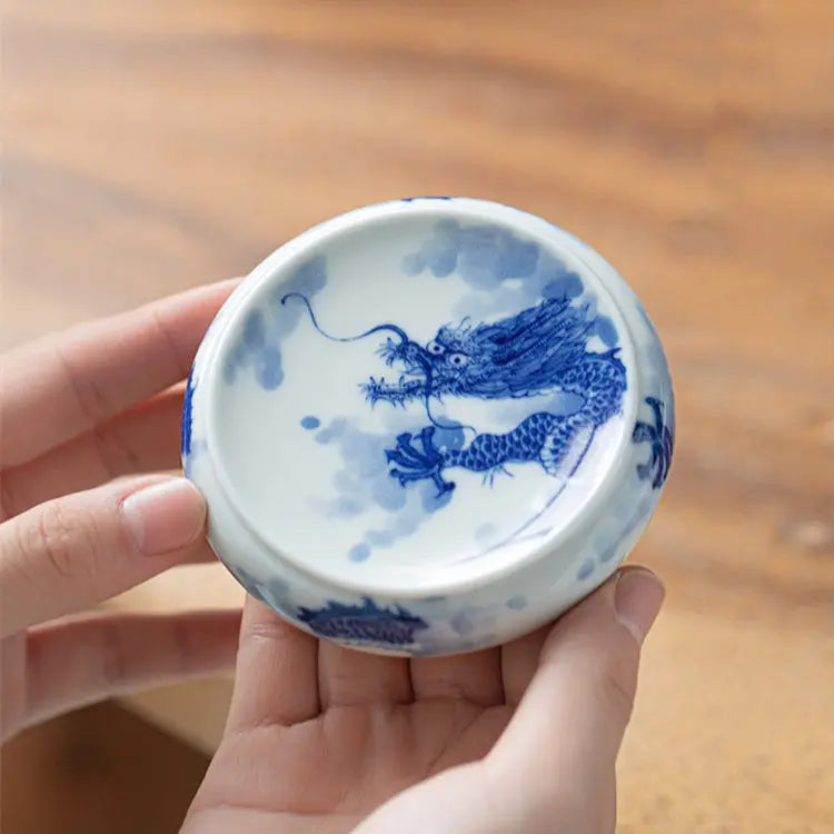 Guo Qiang Yun Long Wen - Jing De Zhen Porcelain Tea Lid Rest zycschina