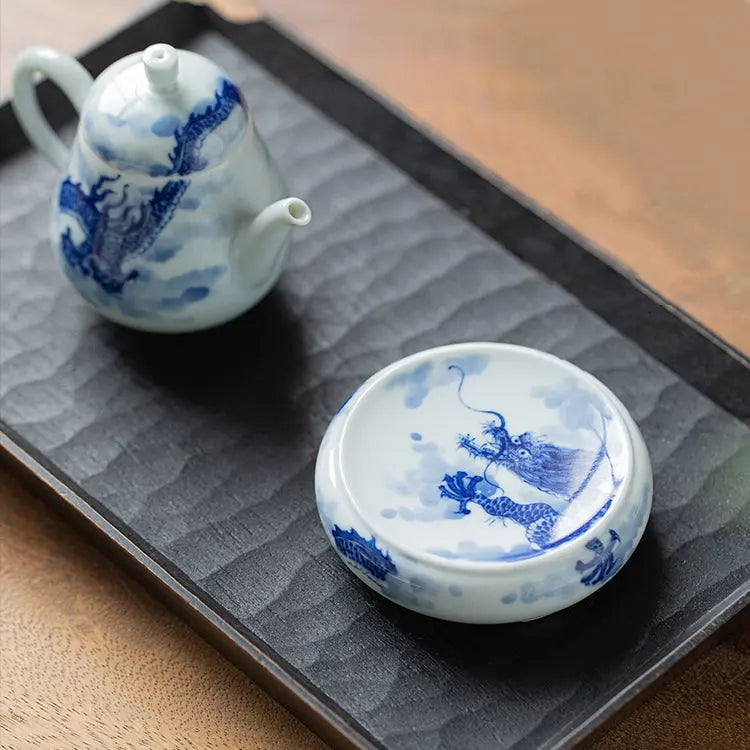 Guo Qiang Yun Long Wen - Jing De Zhen Porcelain Tea Lid Rest zycschina
