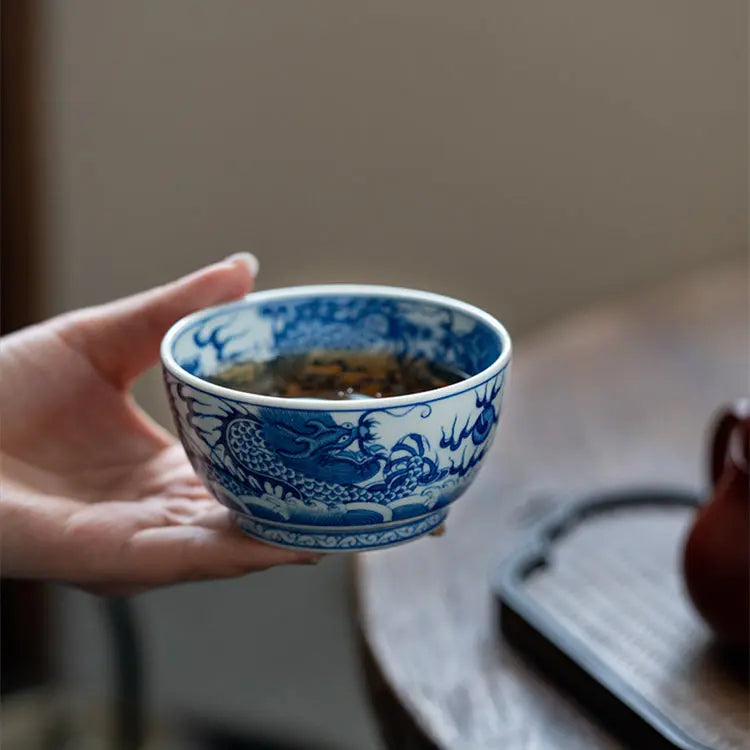 Hai Shui Long Wen - Jing De Zhen Porcelain Teacup zycschina