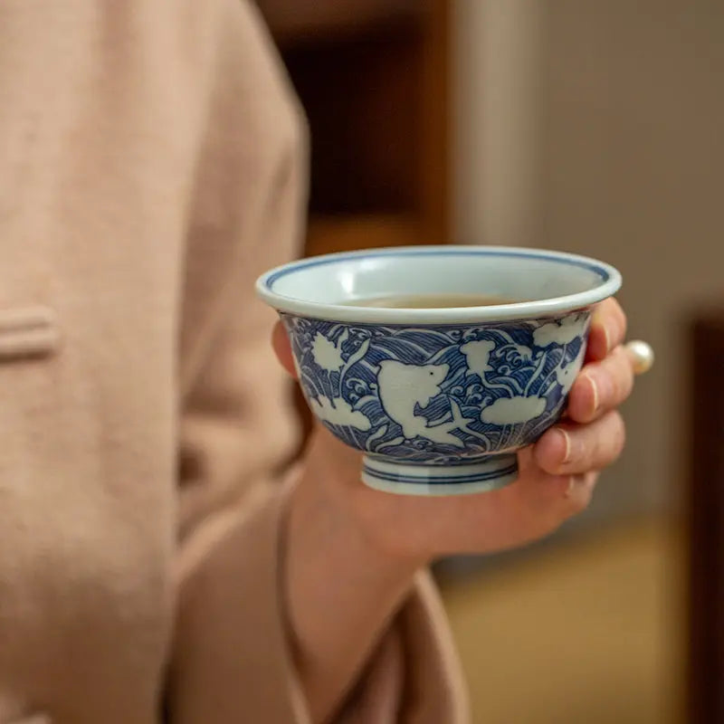 Hai Shui Yu Zao Wen - Jing De Zhen Porcelain Teacup zycschina