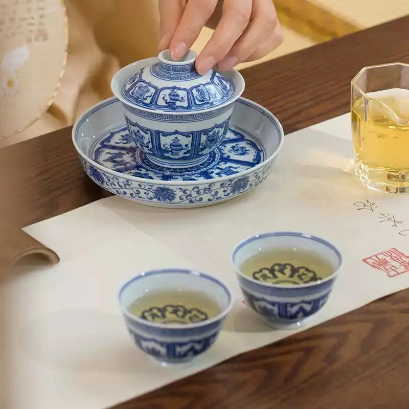 Ji Xiang Ba Bao - Jing De Zhen Porcelain Gaiwan zycschina