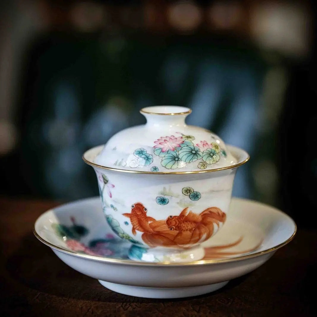 Jin Shang Tian Hua 130cc - Jing De Zhen Porcelain Gaiwan zycschina