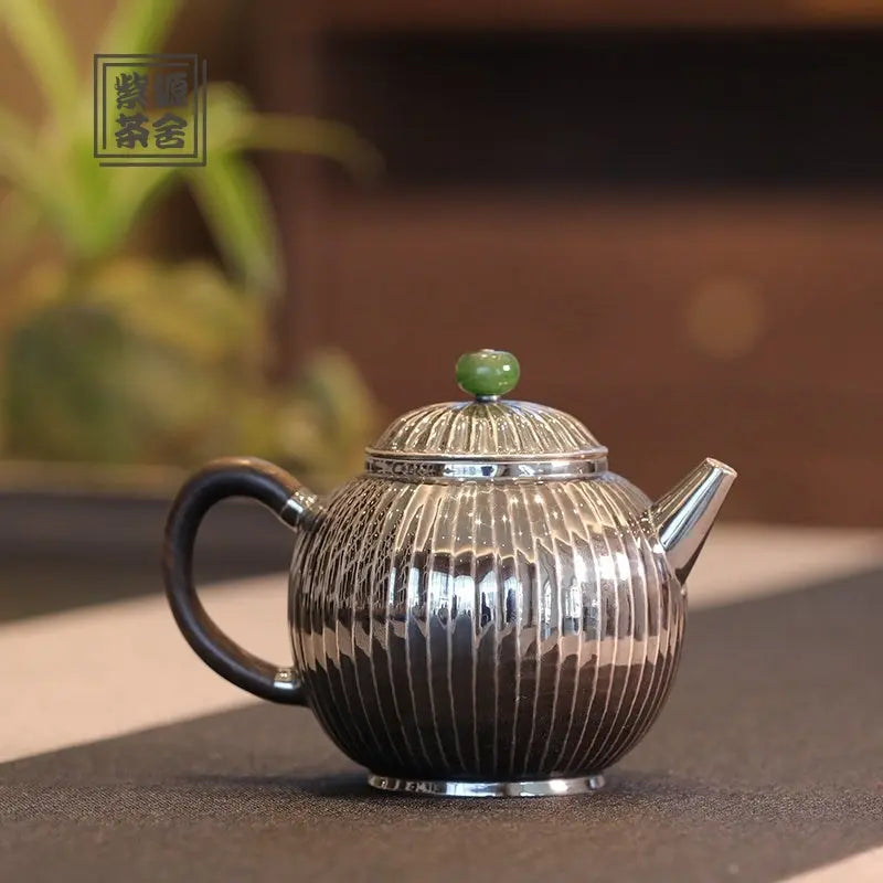 Jin Wen Ju Lun Zhu 200cc - Handmade silver pot zycschina