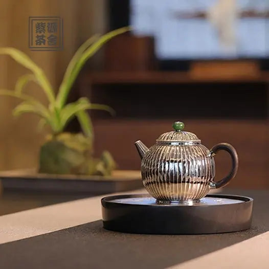 Jin Wen Ju Lun Zhu 200cc - Handmade silver pot zycschina