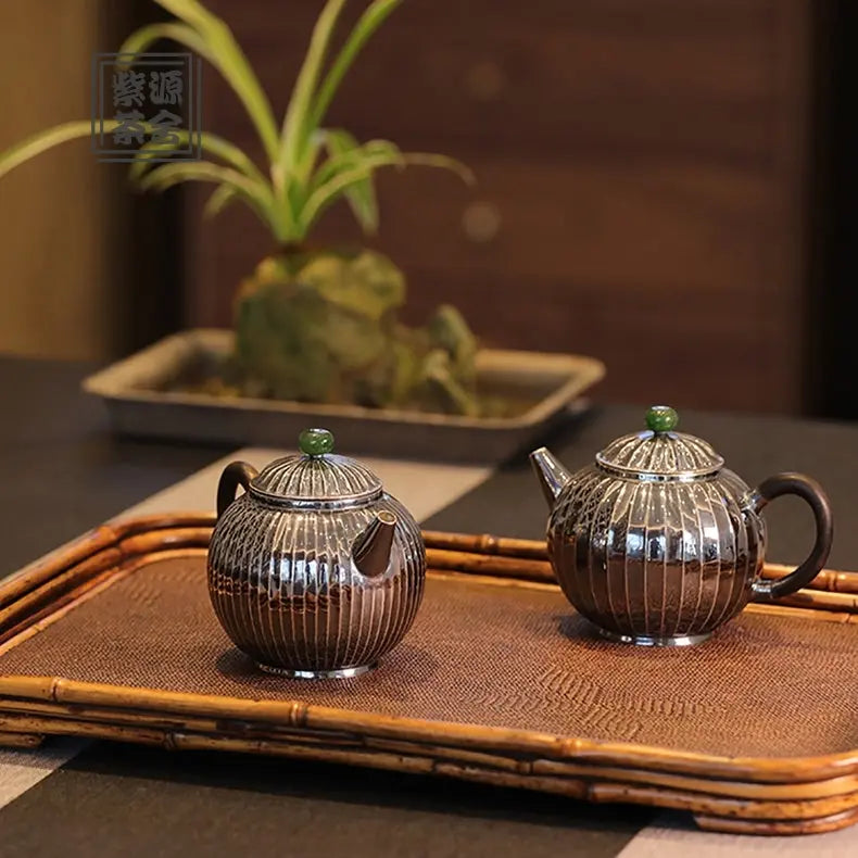 Jin Wen Ju Lun Zhu 200cc - Handmade silver pot zycschina