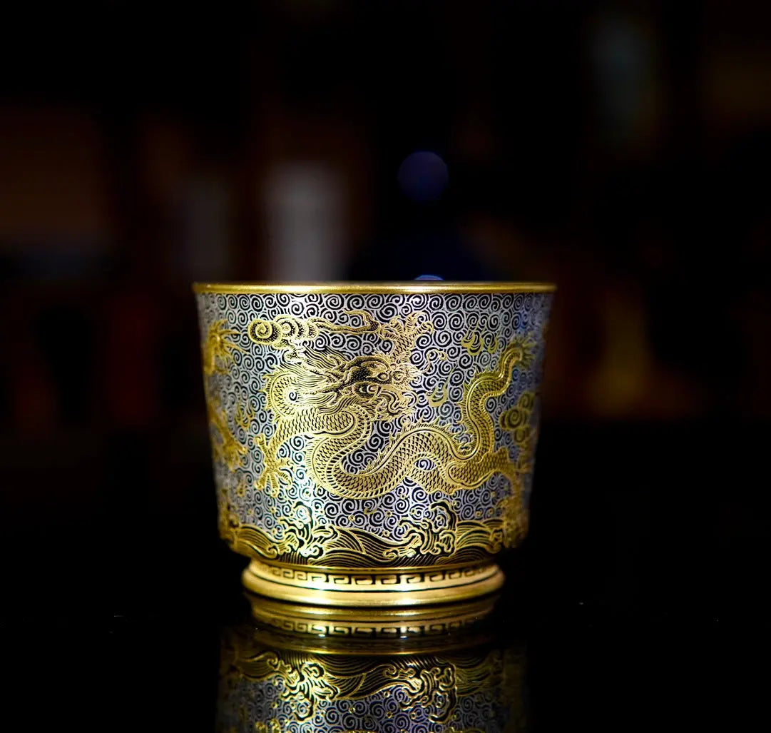 Jin Yin Cuo Hai Shui Wu Long Wen - Jing De Zhen Porcelain Teacup zycschina