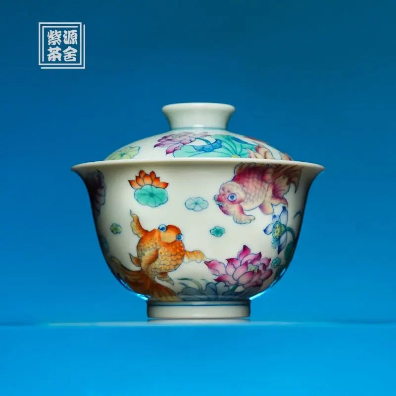 Jin Yu Xi Lian 120cc - Jing De Zhen Porcelain Gaiwan zycschina