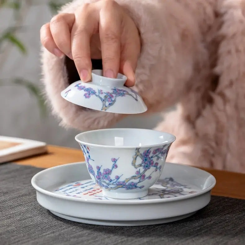 Mei Hua 140cc - Jing De Zhen Porcelain Gaiwan zycschina