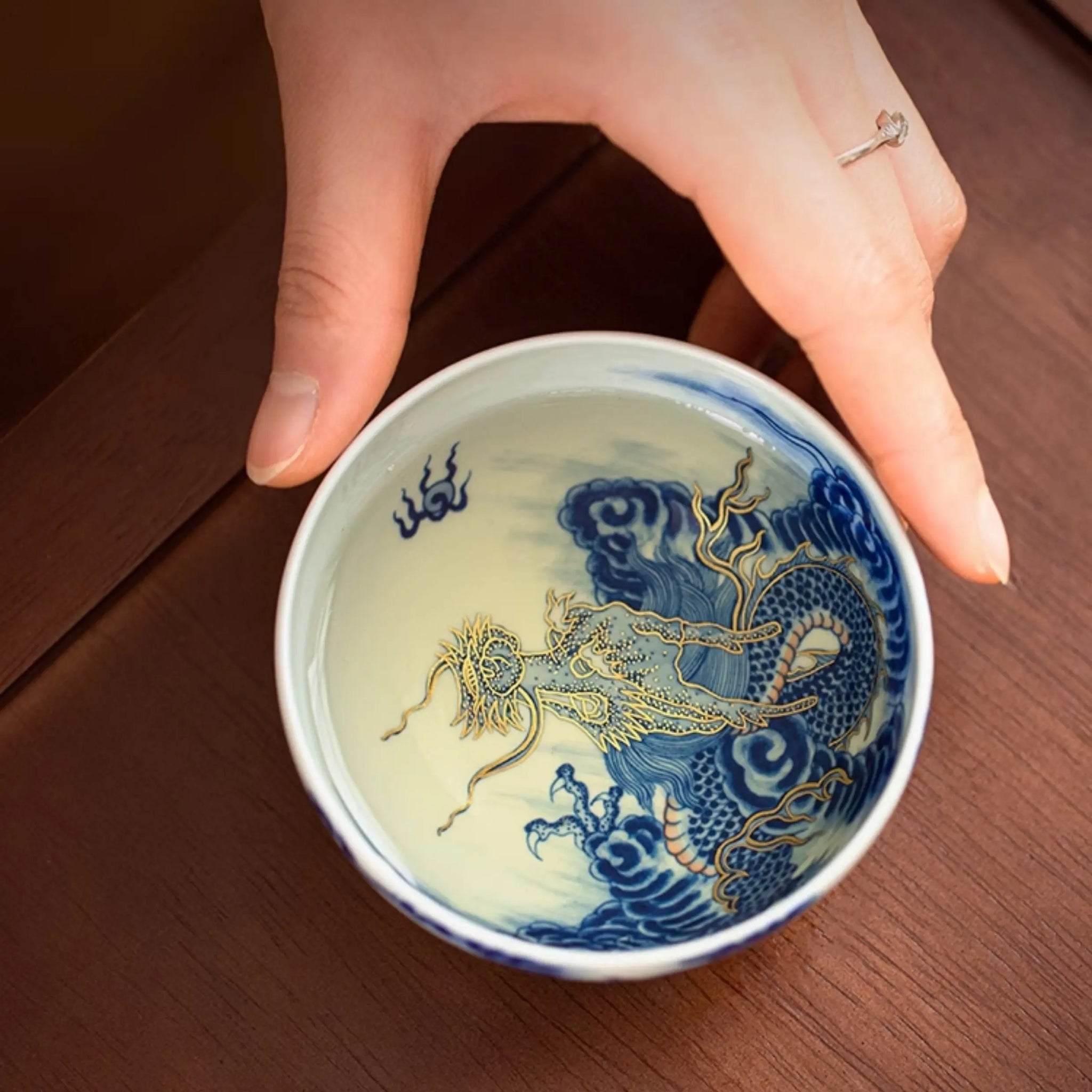 Miao Jin Guo Qiang Yun Long Wen - Porcelain Teacup zycschina