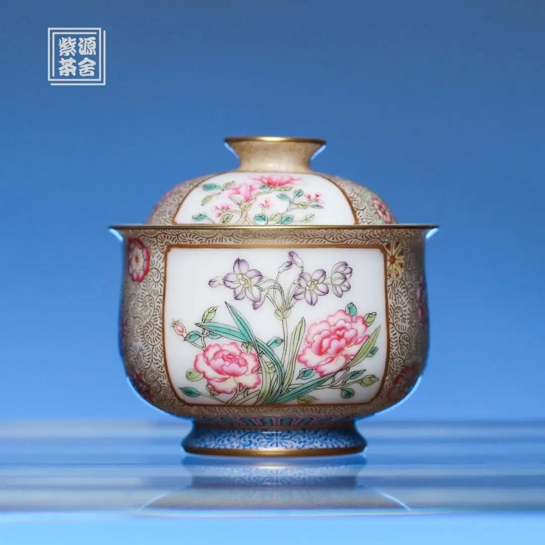 Pi Qiu Hua 120cc - Jing De Zhen Porcelain Gaiwan zycschina