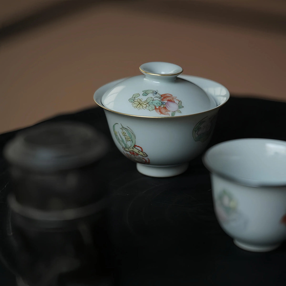 Ru Yi Pi Qiu Hua 140cc - Jingdezhen Porcelain Gaiwan zycschina