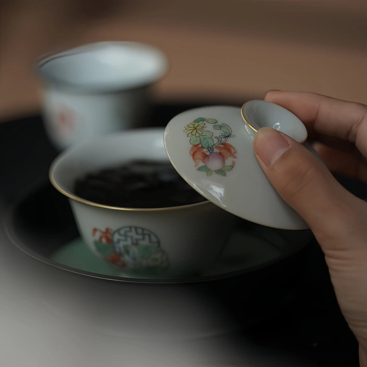 Ru Yi Pi Qiu Hua 140cc - Jingdezhen Porcelain Gaiwan zycschina
