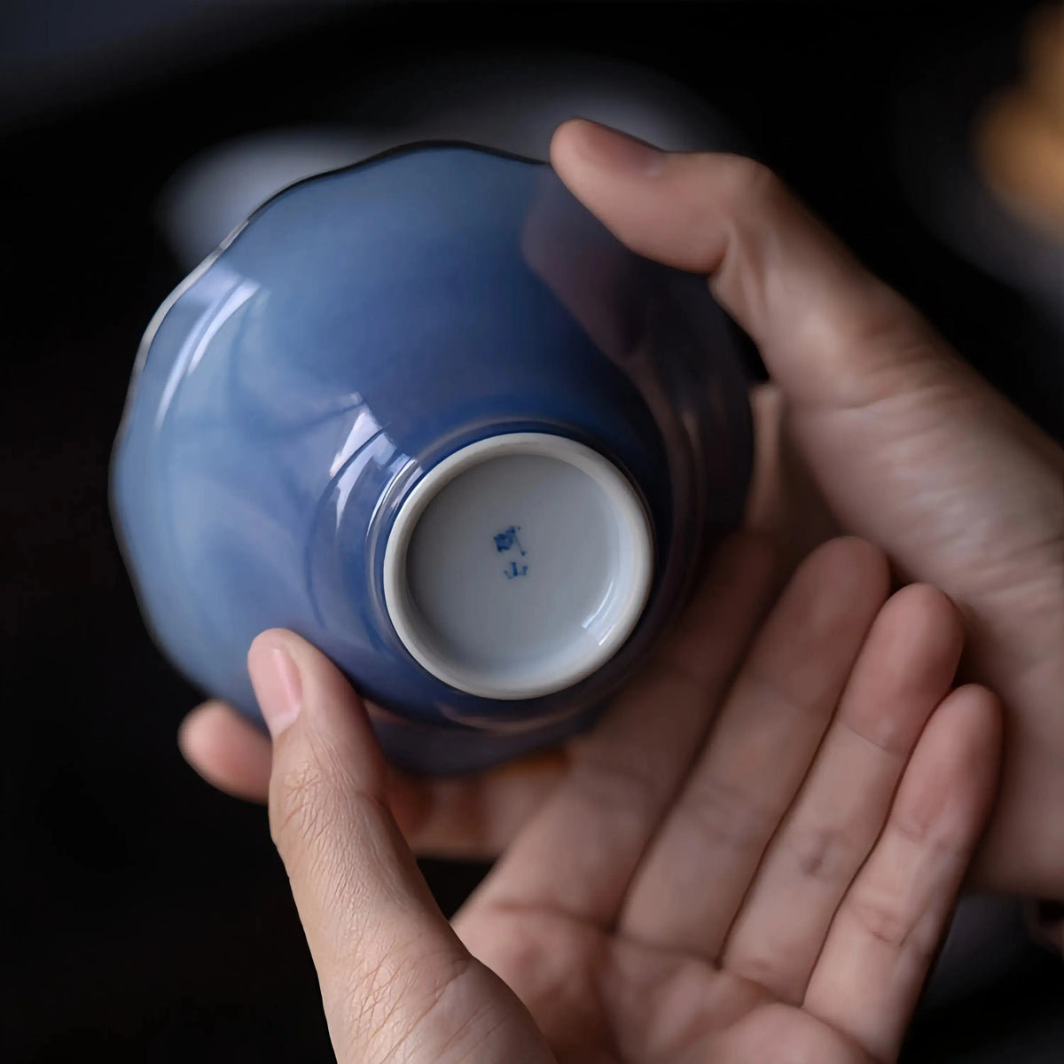 Sa Lan Jian Bian 140cc - Jing De Zhen Porcelain Gaiwan zycschina