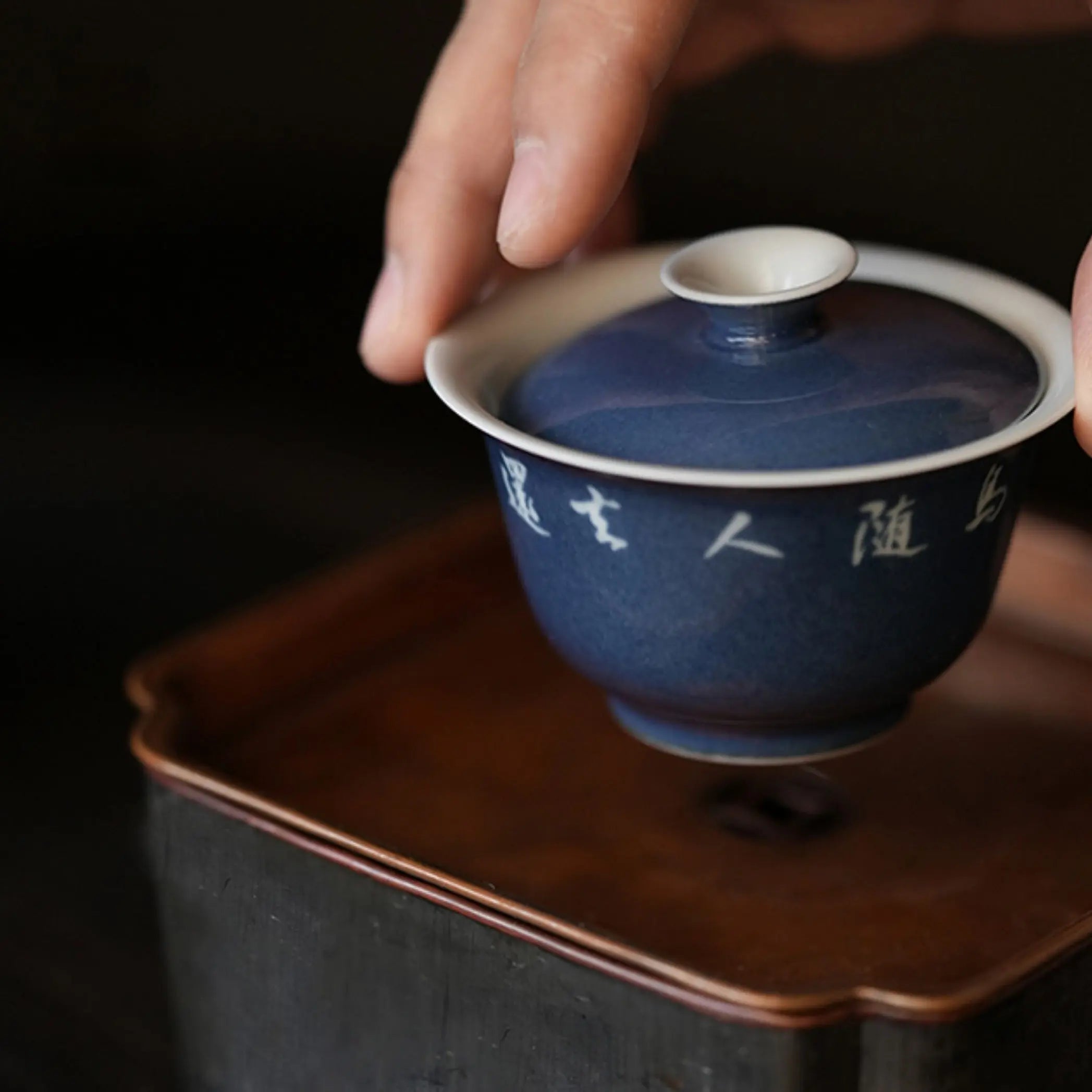Sa Lan Shi Wen 80cc - Jingdezhen Porcelain Gaiwan zycschina