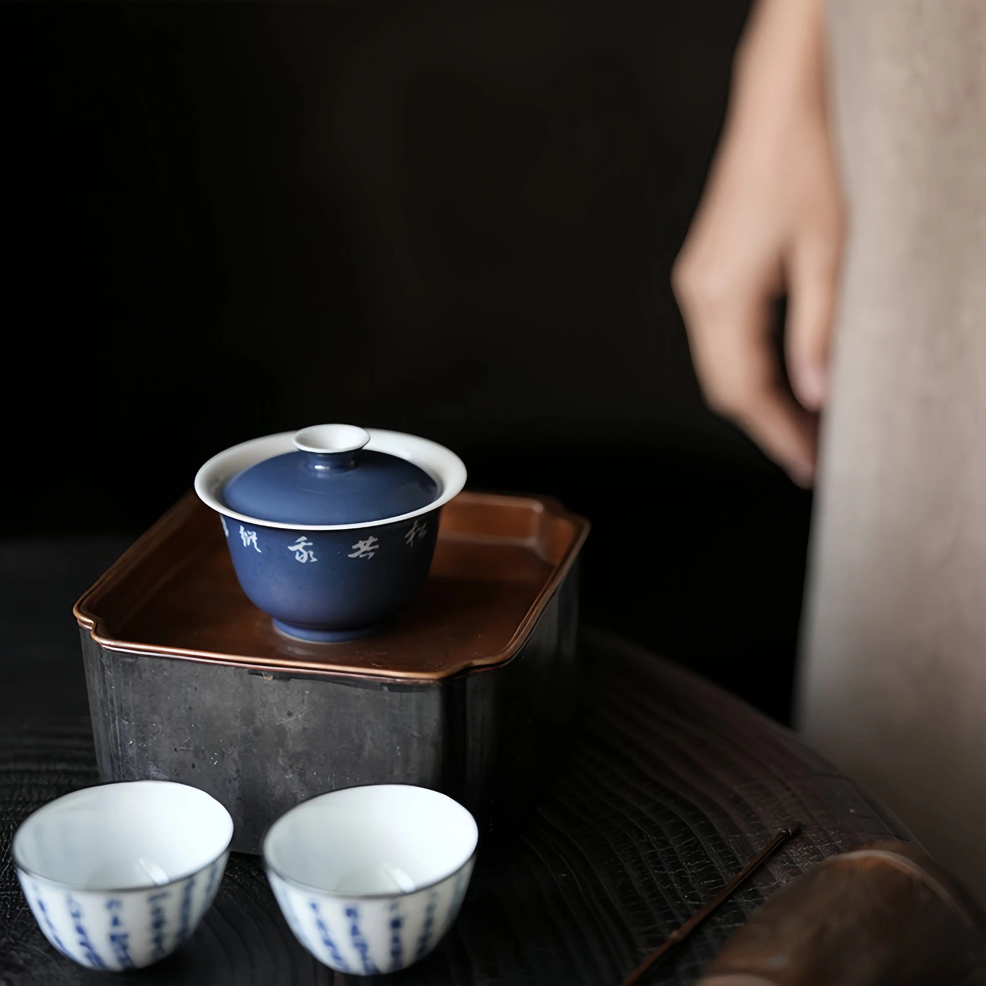 Sa Lan Shi Wen 80cc - Jingdezhen Porcelain Gaiwan zycschina