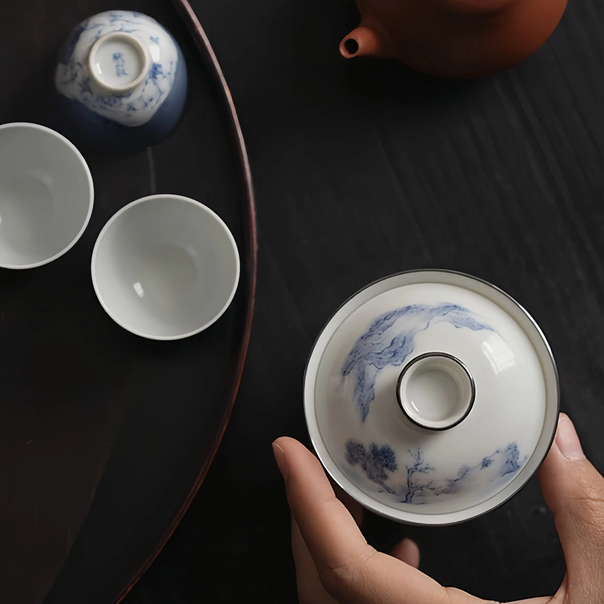 Shan Shui 90cc - Jingdezhen Porcelain Gaiwan zycschina