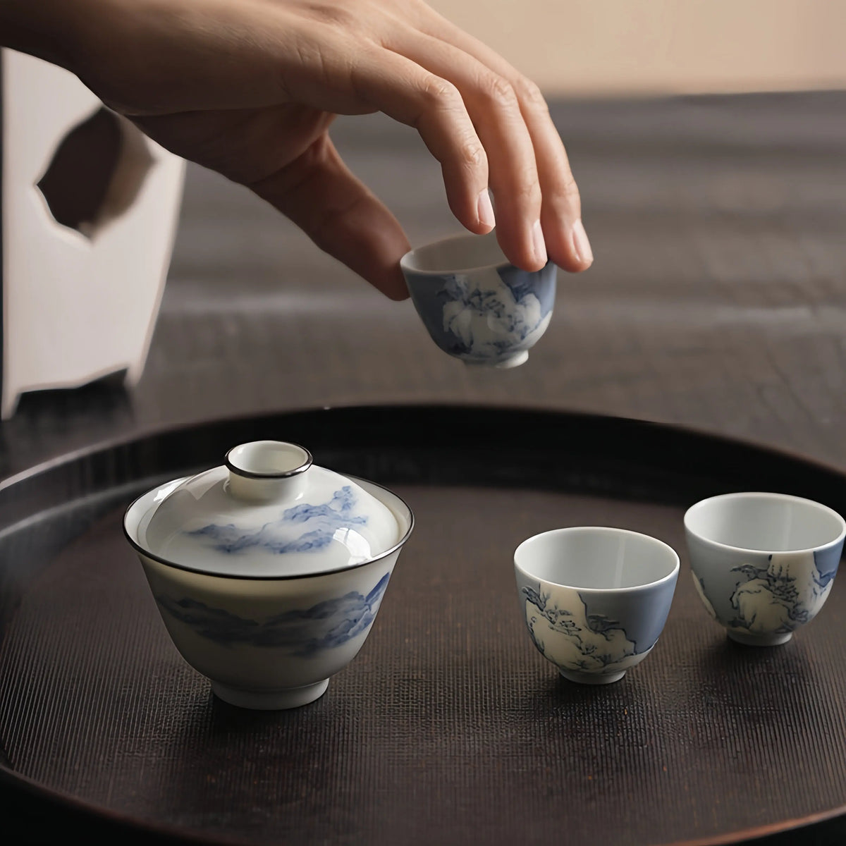Shan Shui 90cc - Jingdezhen Porcelain Gaiwan zycschina