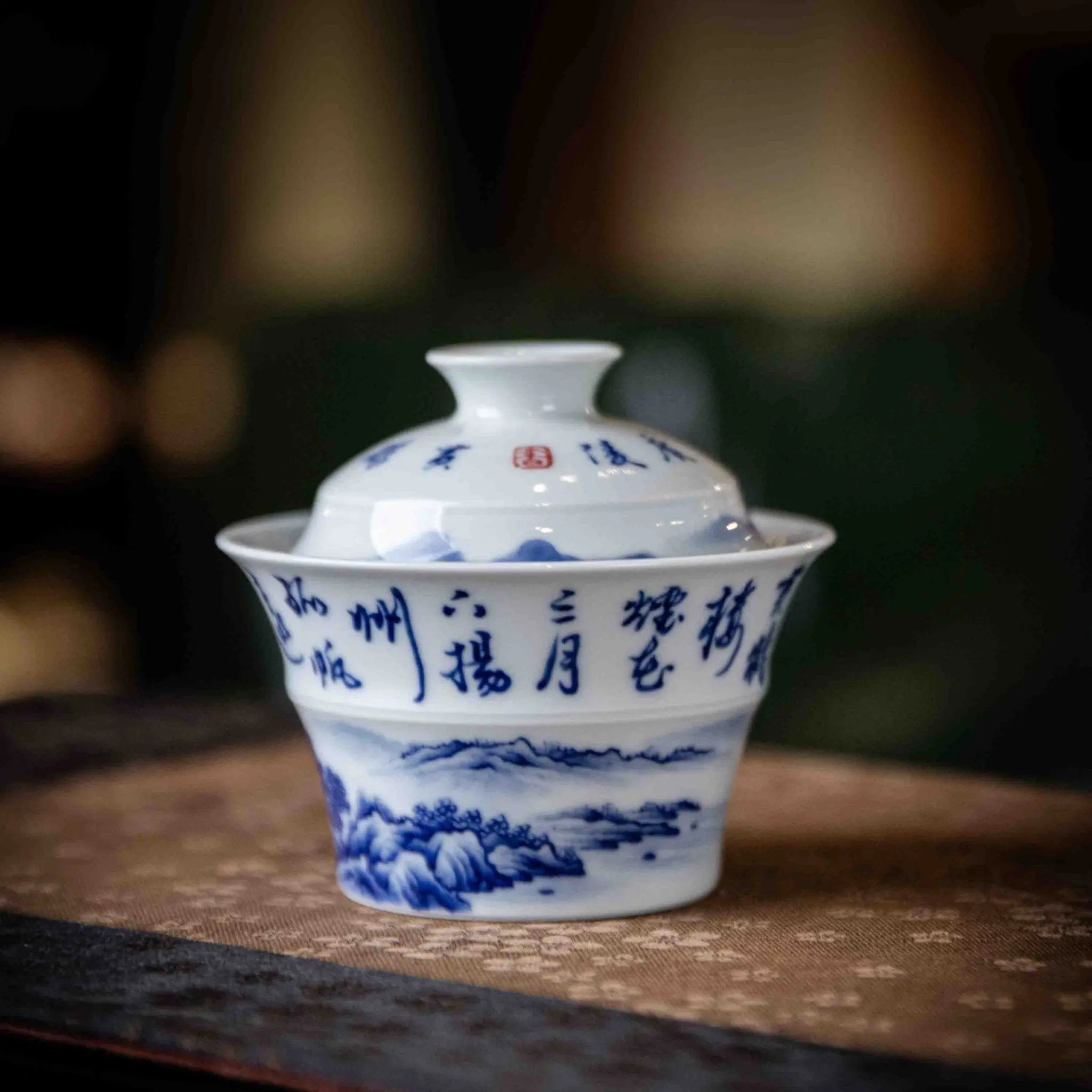 Shi Ci Shan Shui 110cc - Jing De Zhen Porcelain Gaiwan zycschina
