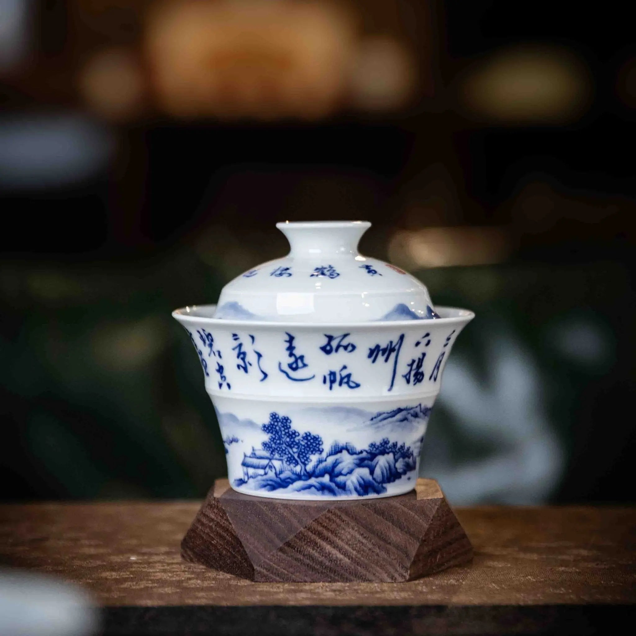 Shi Ci Shan Shui 110cc - Jing De Zhen Porcelain Gaiwan zycschina