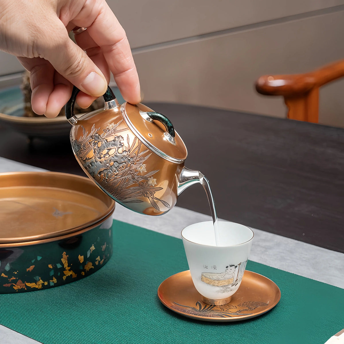 Shi Piao Shao Hua 160cc - Handmade silver pot zycschina