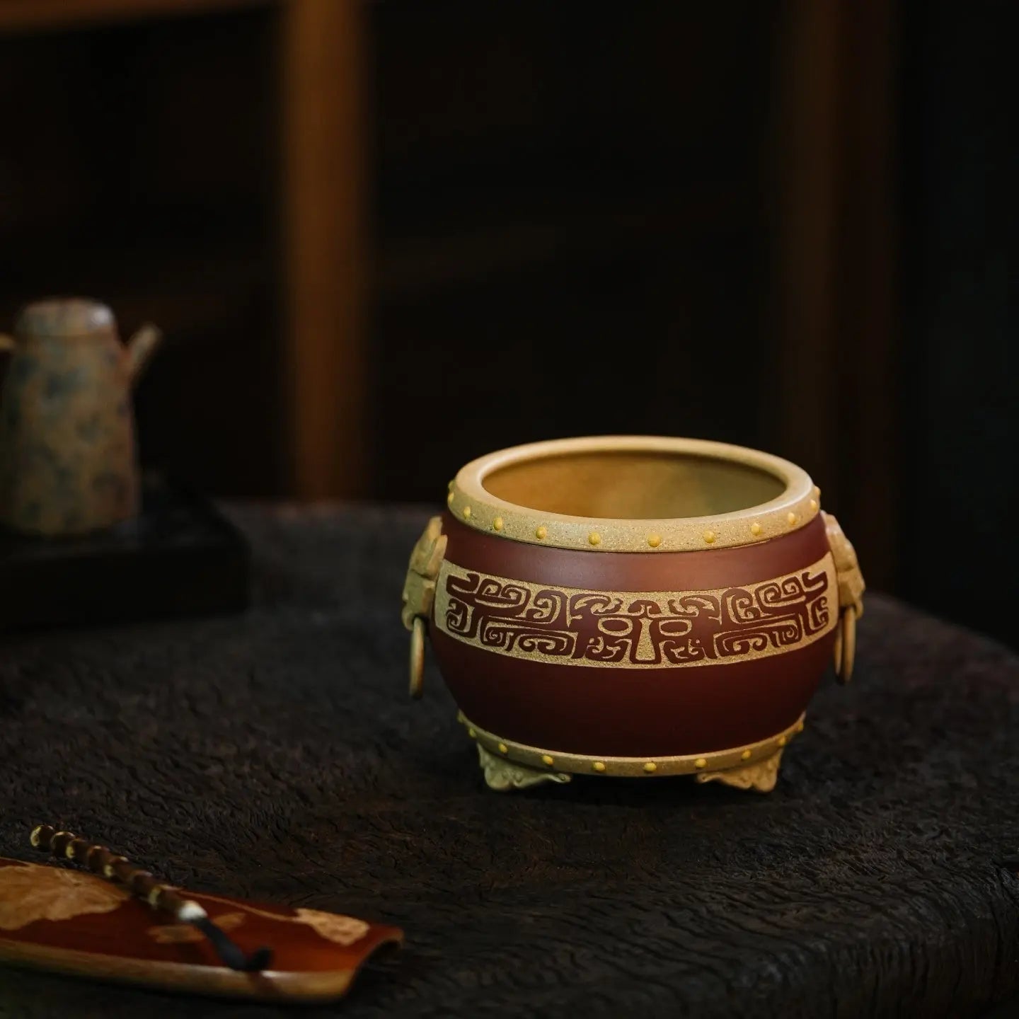 Shou Er Xian Huan Gu Xing - Yixing bonsai pot 江苏宜兴