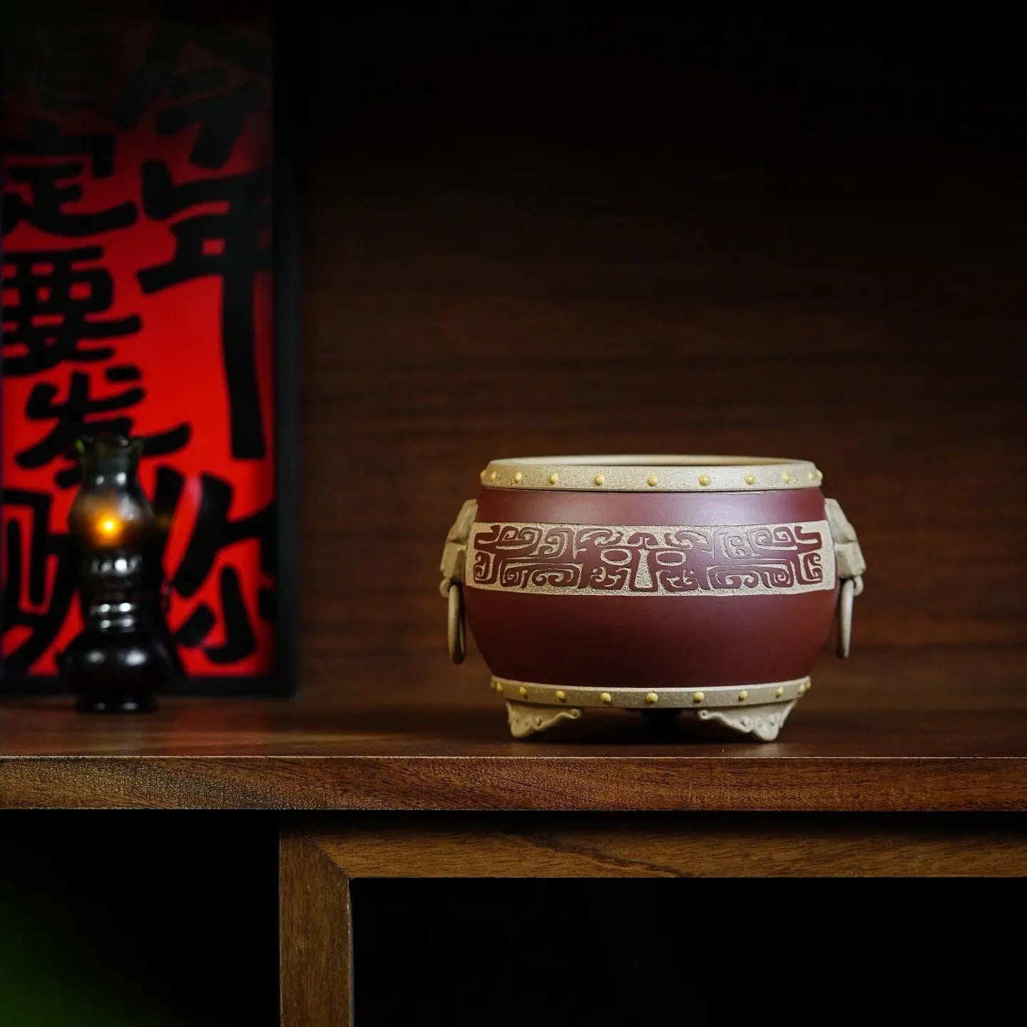 Shou Er Xian Huan Gu Xing - Yixing bonsai pot 江苏宜兴