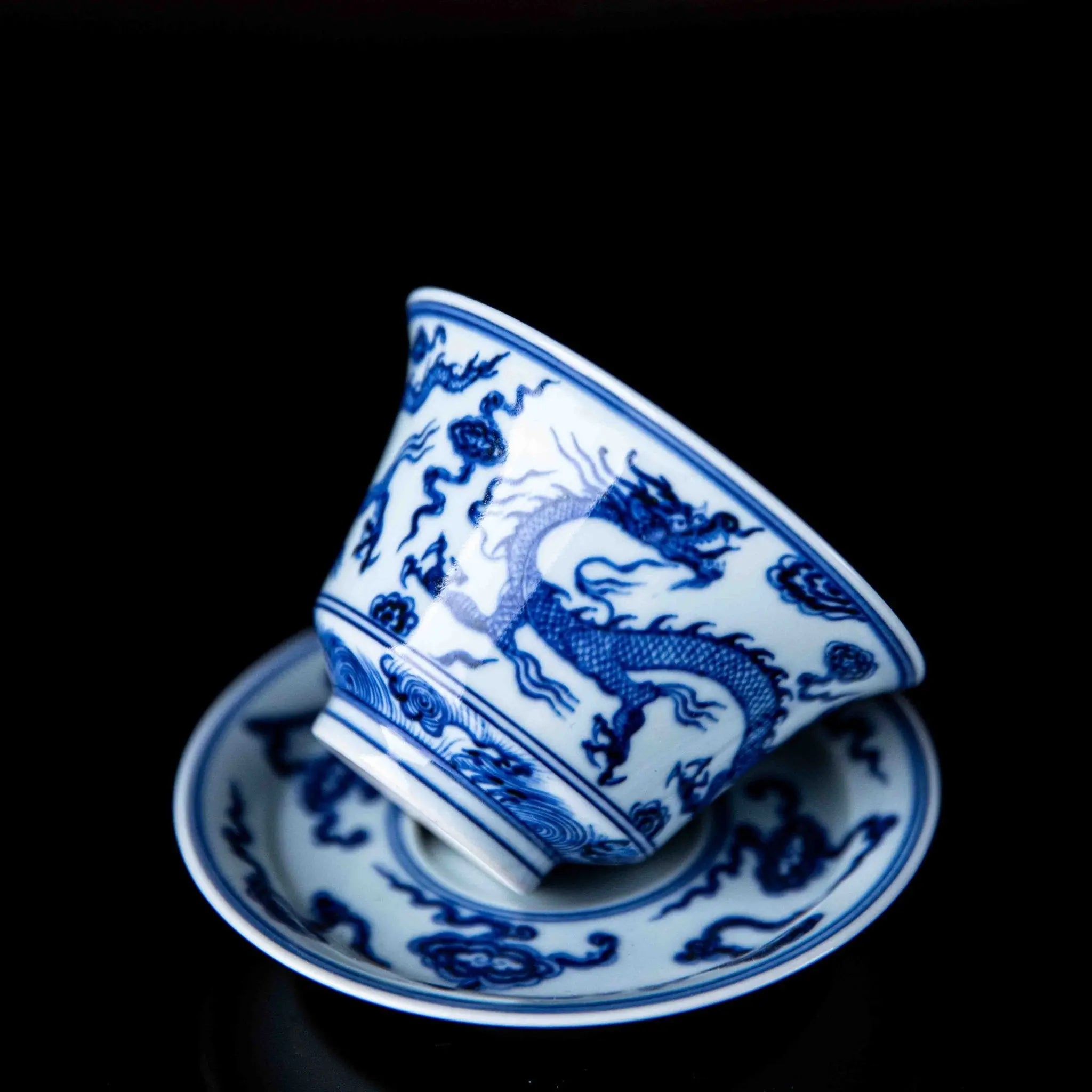 Shuang Long 120cc - Jing De Zhen Porcelain Gaiwan zycschina