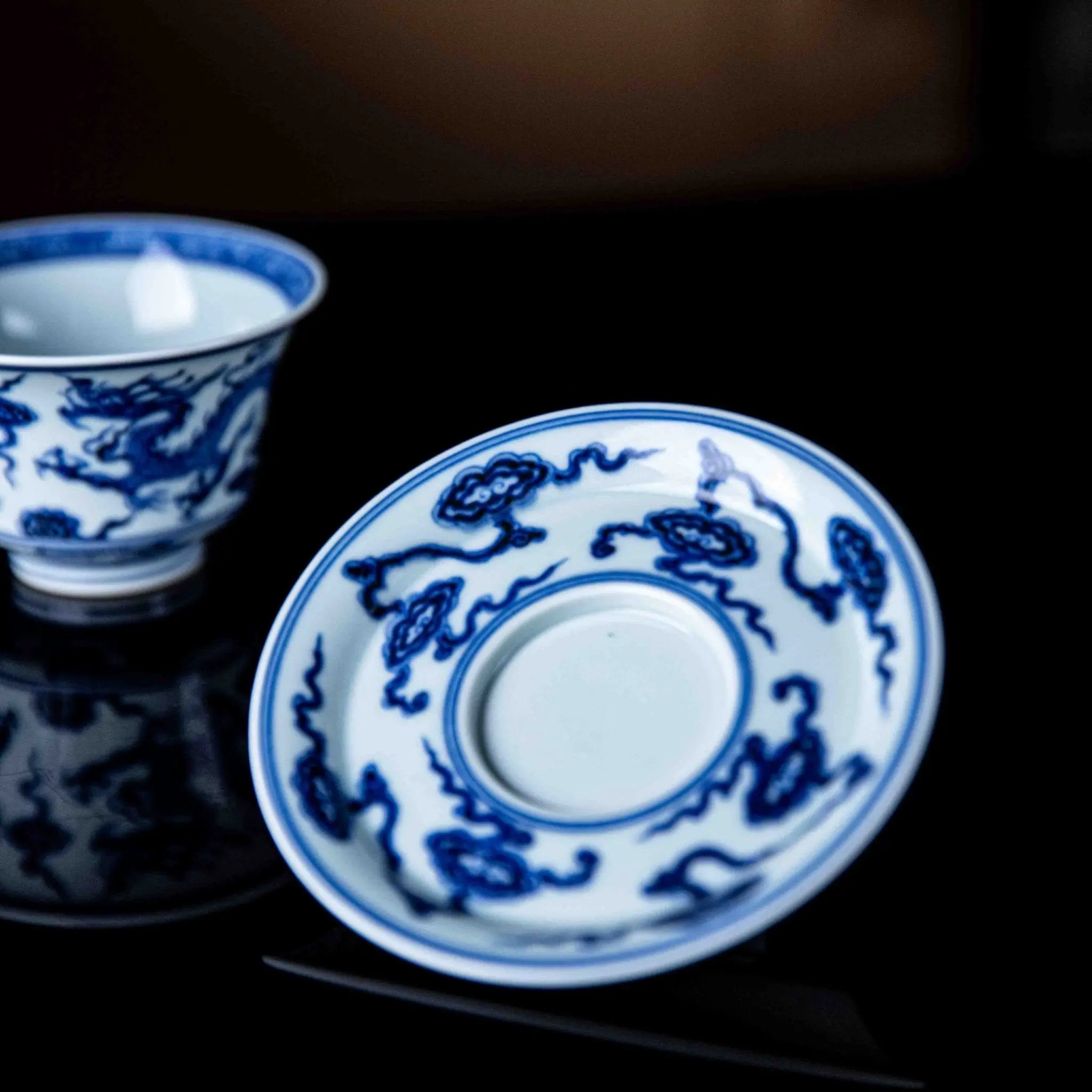 Shuang Long 120cc - Jing De Zhen Porcelain Gaiwan zycschina