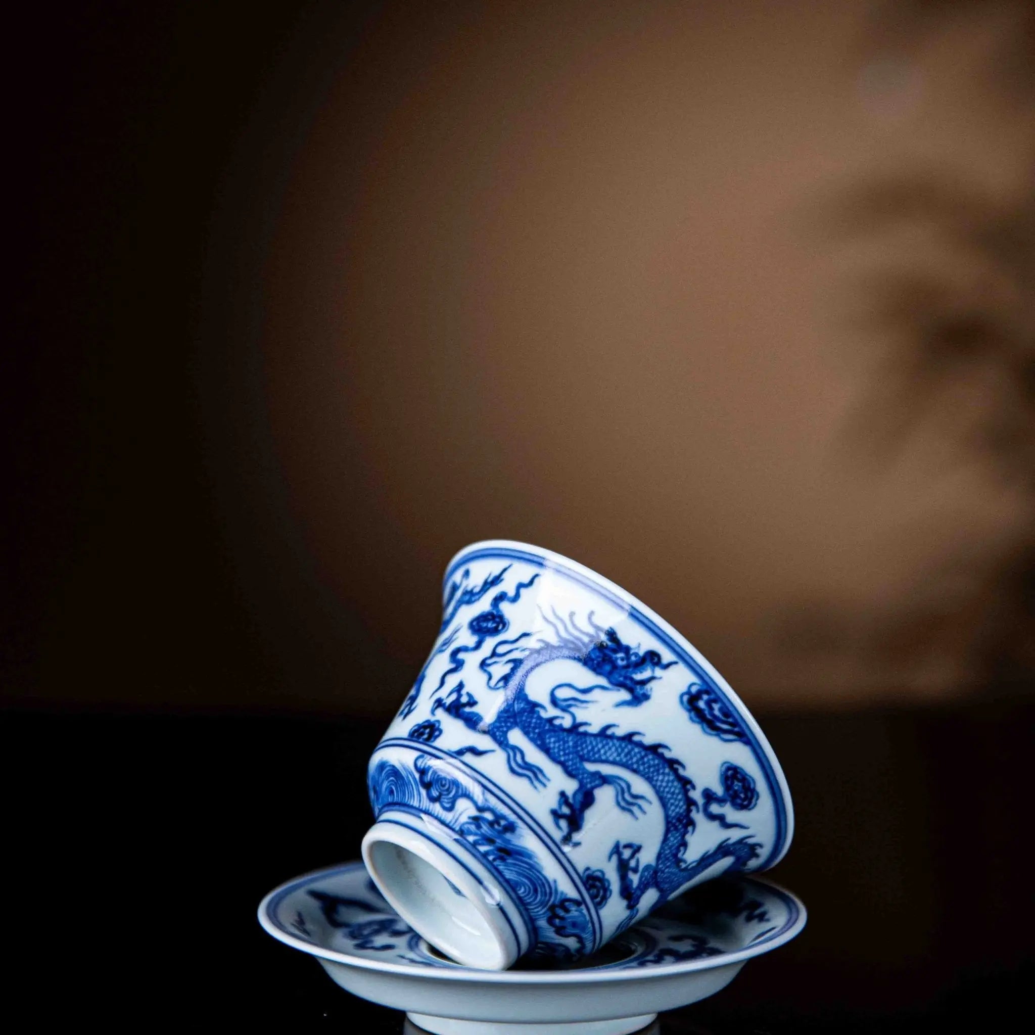 Shuang Long 120cc - Jing De Zhen Porcelain Gaiwan zycschina