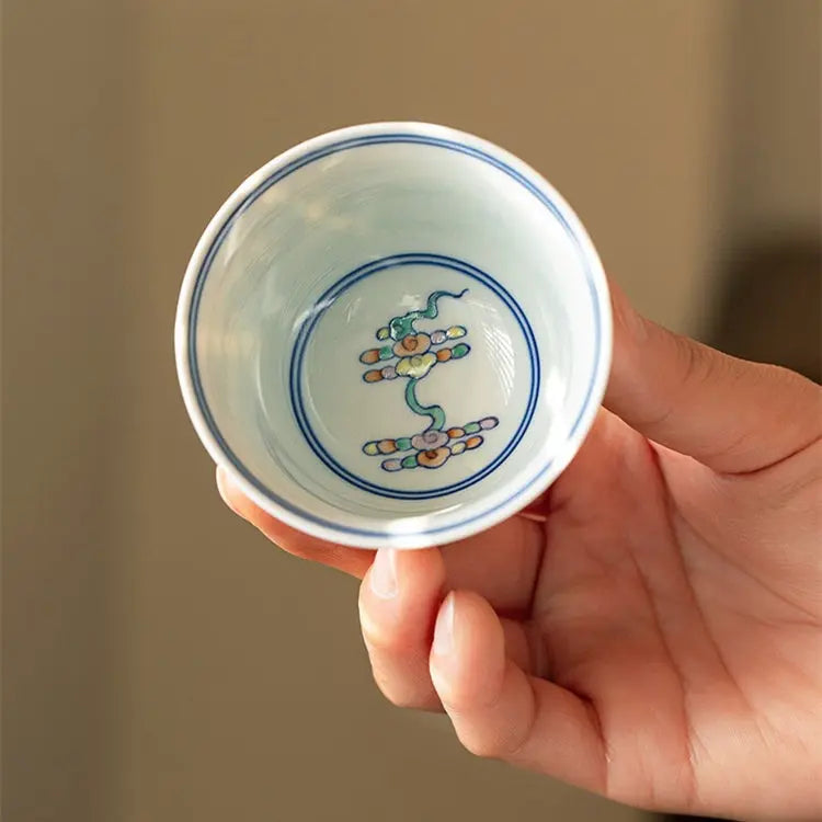 Shuang Long Xi Hai - Jing De Zhen Porcelain Teacup zycschina