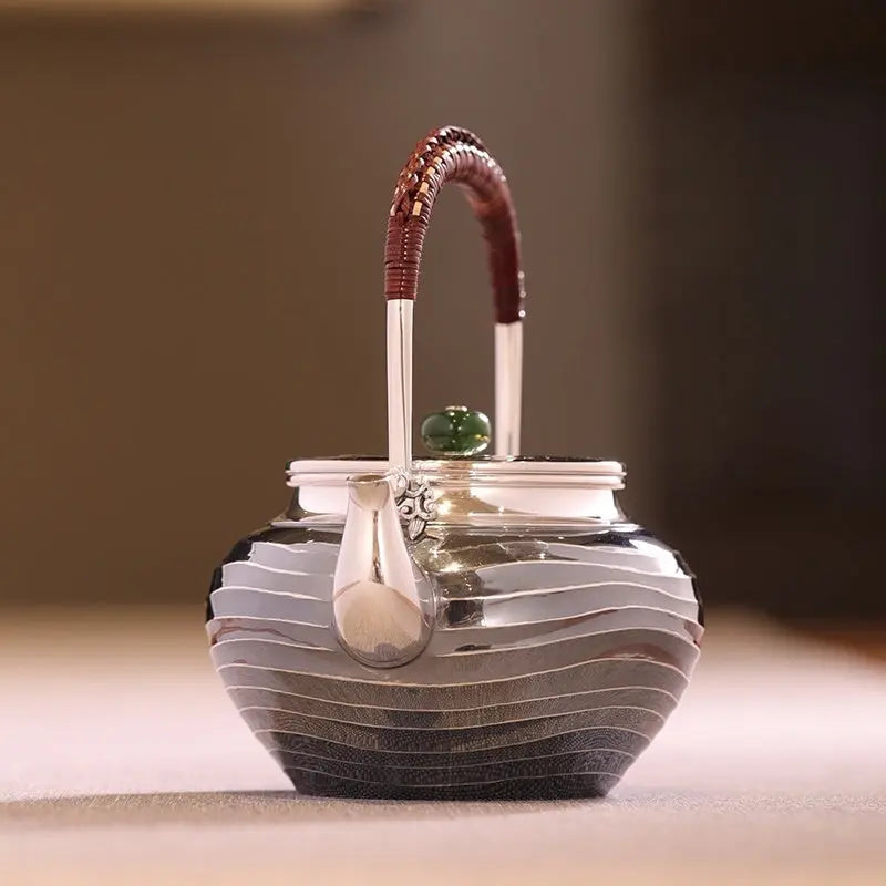 Shui Bo Wen Ti Liang 300cc - Handmade silver pot zycschina